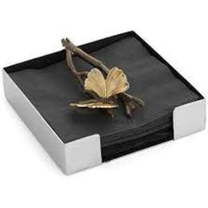 Venta al por mayor a granel mariposas chapadas en oro diseñador plata brillante Metal pulido servilletero accesorios de decoración de mesa - Product Image 1