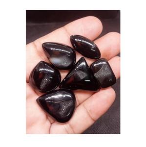 พลอยดรูซี่อัญมณีทรงหลังเบี้ยสีดำธรรมชาติสำหรับทำเครื่องประดับขนาดต่างๆจำหน่ายทั่วโลก - Product Image 1
