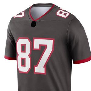 Camiseta de fútbol de sarga bordada de aparejos de alta calidad personalizada, camiseta de fútbol de sarga transpirable de talla grande - Product Image 4