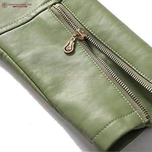 Chaqueta de cuero genuino para mujer con estilo de alta calidad, diseño ajustado, decoración bordada, chaqueta de cuero transpirable al por mayor - Product Image 6