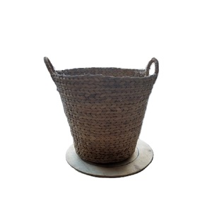 Panier de rangement en osier tissé en jonc de mer naturel OEM Paniers à linge en jacinthe d'eau vintage écologiques Boîtes de rangement Bacs - Product Image 5