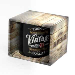 Taza de Cerámica Vintage para el 40.º Aniversario, con Tapa y Cuchara, Apta para Lavavajillas y Microondas, Diseño Europeo, Ideal para Regalos - Product Image 1