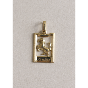 Vintage 18K Saratoga Race Horse Pendant White <b>Gold</b> Rose <b>Gold</b> Accents Religious Style Charm Jewelry Unisex Everyday Wear - Product Image 3