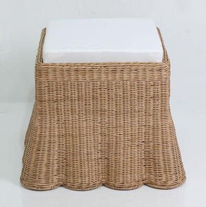 Taburete de mimbre cuadrado - Product Image 2