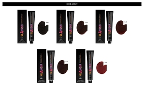 GLAMOUR PROFESSIONAL Crème colorante permanente de qualité supérieure, tons rouge et violet, 120 ml, pour tous types de cheveux, huile d'argan, couvre les cheveux gris - Product Image 2