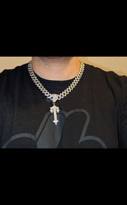 925 <b>Sterling</b> <b>Silver</b> Mens Hip Hop <b>Cross</b> Design Iced Diamond <b>Pendant</b> Round Brilliant Cut Jewelry for Party and Special Events - Product Image 6