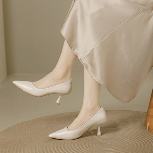 Pointed Toe Suede <b>High</b> <b>Heels</b> Women's Block <b>Heel</b> <b>Pumps</b> Stylish Look for Wedding and Formal Party Women Shoes - Product Image 4