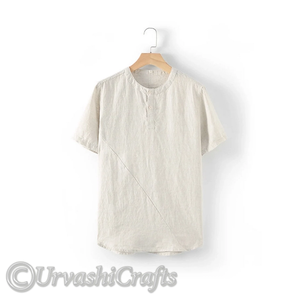 Exclusive Pure Cotton <b>Linen</b> Men's Casual Round Neck <b>Linen</b> <b>Short</b> <b>Sleeve</b> Fashionable Casual Wear Men's <b>Linen</b> T-<b>shirts</b> Wholesale - Product Image 1