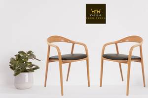 Silla de Comedor Escandinava Moderna y Minimalista, Madera de Teca Sólida, Tapicería de Lino, Ecológica y Duradera para Uso en Interiores/Exteriores y Hoteles - Product Image 2