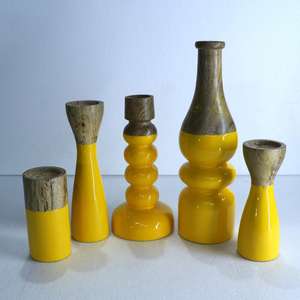 Bougeoir en bois de couleur noire accessoires d'éclairage à la maison faits à la main bougeoir pour la maison décorative intérieure - Product Image 6