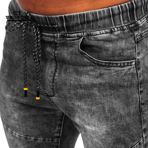 Shorts de Mezclilla para Hombre de Alta Calidad, Personalizados, Estilo Único, Cintura Alta, Desgastados, con Parches Bordados, Inspirados en el Streetwear - Product Image 6