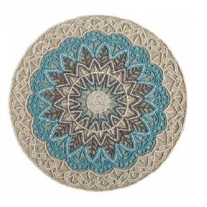 Manteles individuales de cuentas de cristal redondas hechas a mano con diseño floral, elegantes manteles de mesa con cuentas para mesa de comedor y decoración festiva del hogar - Product Image 1