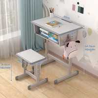 Ensemble bureau et chaise pour enfants avec rangement pour crayons et cadre réglable pour une utilisation quotidienne à la maison ou en salle d'étude
