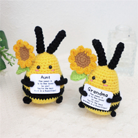 Soutien émotionnel Crochet abeille ornement avec carte cadeau pour la famille amis enseignant maison Table bureau décoration
