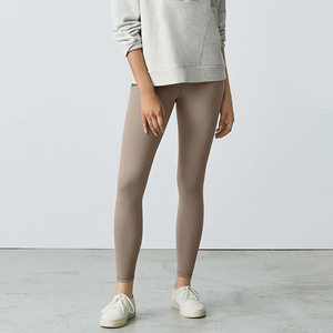 Gran oferta de pantalones de Yoga sostenibles de cintura alta para mujer, mallas sólidas recicladas, mallas de Yoga de cintura elástica de alta elasticidad para mujer - Product Image 4