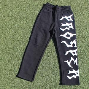 Pantalones de chándal holgados de algodón de alta calidad, pantalones de chándal rectos de pierna ancha con estampado completo personalizado para hombres - Product Image 5