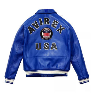 แจ็คเก็ตหนังแท้คุณภาพสูง Avirex แบบสั่งทำพิเศษ ดีไซน์หรูหรา ราคาขายส่งจากโรงงาน - Product Image 2