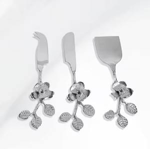Juego de cuchillos para queso de acero inoxidable con mangos decorativos únicos Herramientas de corte de queso elegantes y duraderas para regalar - Product Image 2