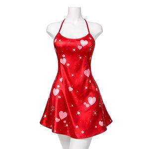 Camisón de Seda Satén Samavia para Mujer, Listo para Enviar, Estampado Romántico, Ropa de Dormir Personalizada, Fabricante Mayorista - Product Image 1