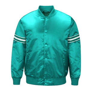 เสื้อแจ็กเก็ตเบสบอลบอมเบอร์ผ้าซาตินสำหรับผู้ชายเสื้อแจ็คเก็ตผ้าใบออกแบบได้ตามที่ต้องการดีไซน์ไม่เหมือนใคร - Product Image 1