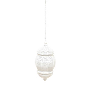 Vintage Moroccan Metal Hanging <b>Pendant</b> Ceiling Lamp <b>Light</b> Handmade White Iron Lantern For Home Decoration In Factory Price - Product Image 1