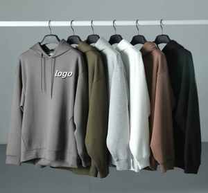 Alta calidad 360g polar peso pesado en blanco liso personalizado Puff impresión bordado Unisex hombres esencial Sudadera con capucha - Product Image 4