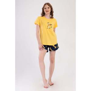 Conjunto de Top y Pantalón Corto Ovalado KADIN P.SUPREM O YAKA KISA KOL ETEGI - SARI - SARI - Product Image 1