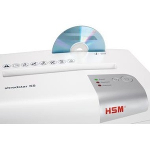 HSM Shredstar X5 P-4 White/Silver <b>Paper</b> Shredder Efficient Particle Cut on Staples <b>Paper</b> Clips Credit Cards CDs/DVDs - Product Image 4