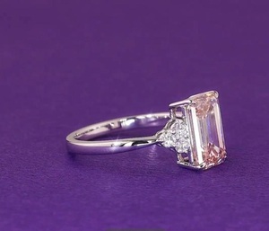 แหวนหมั้นเพชรแบบตัดจากมรกตสำหรับผู้หญิงแหวนหมั้นเพชรแบบคลาสสิก18K ทองคำขาว9K 10K 14K ทอง18K เครื่องประดับงานแต่งงาน - Product Image 3