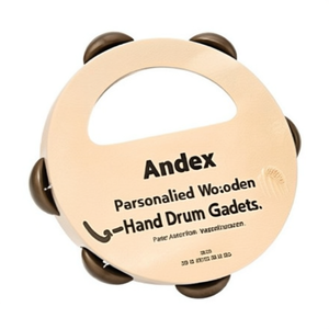 Tamburello in Legno Personalizzato Andex, Strumento Musicale a Percussione - Product Image 2