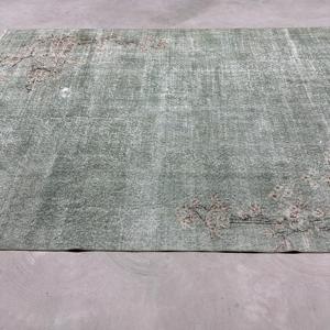 Tapis vintage 6,3 x 9,3 pieds, tapis, tapis à bordure verte en laine - Product Image 4