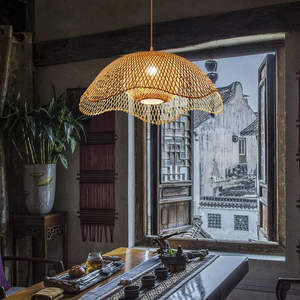 Rattan Handcraft Designer Home Handmade <b>Bamboo</b> <b>Lamp</b> <b>Shade</b> Rattan Pendant Light for Bedroom for Wedding Decorative <b>Bamboo</b> <b>Lamp</b> - Product Image 4