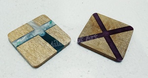 Sous-verre rond carré en résine époxy de style classique personnalisable de haute qualité au meilleur prix - Product Image 5