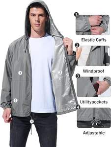 Veste de pluie unisexe, écologique, réversible, coupe-vent, imperméable, légère, pliable avec capuche, pour voyage, randonnée, cyclisme - Product Image 5