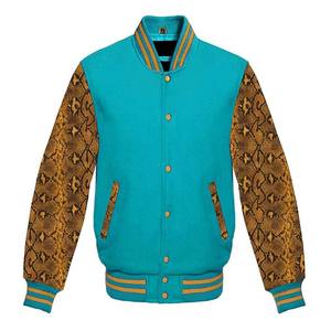 Chaquetas Varsity personalizadas Mangas de cuero genuino Béisbol Letterman Bomber Chicago Chaquetas School College University Lana - Product Image 1