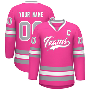 Camisetas de Hockey Personalizadas con Nombre de Equipo, Diseño Degradado, Graffiti Colorido, Retro, Transpirable, Impresión Digital, Manga Larga, Casual para Hombre - Product Image 2