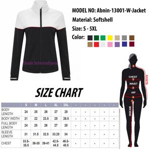 New Arrival High Quality Customized Design Black and <b>White</b> Softshell Breathable <b>Women</b> <b>Jacket</b> - Product Image 6