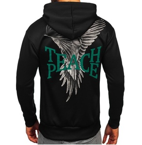 Sweat à capuche en coton surdimensionné de haute qualité personnalisé veste pour hommes tricotée à impression bouffante pour la saison d'automne sérigraphie par Onstyle - Product Image 1