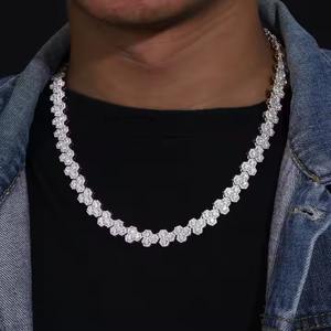 Último diamante Hip Hop cadena de eslabones cubanos joyería corte redondo laboratorio cultivado diamante cadena cubana para hombres - Product Image 1