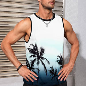 Camiseta sin mangas en blanco con cuello redondo de poliéster, camiseta sin mangas de peso pesado Lisa personalizada de lujo con logotipo estampado personalizado, camiseta en blanco con cuello redondo para hombre de gran tamaño - Product Image 2