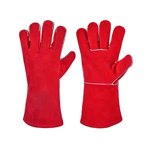 Guantes de Seguridad para Soldadura de Alta Calidad, de Cuero Vacuno Azul Liso, Ecológicos, Resistentes al Calor, con Protección para las Manos, para Uso Diario - Product Image 5