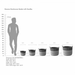 Panier en rotin tissé à la main Havana en couleurs naturelles et anthracite - Product Image 3