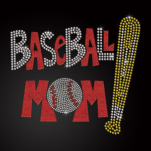 Fabricante Baseball Mom Sports Rhinestone Motif Dtf Transfers Ready to Press - Product Image 3