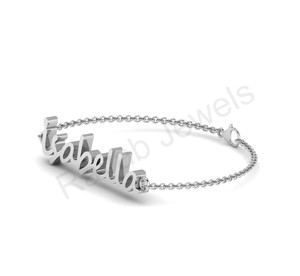 Última pulsera de plata esterlina pequeña carta de nombre personalizada elegante Amor de larga duración pequeña para hombres, mujeres, niños y niñas - Product Image 5