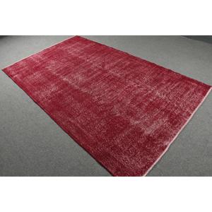 Vintage Large Rug 4.9x8.2 ft, Turkish <b>Red</b> Plants & trees <b>Wool</b> Rug - Product Image 2