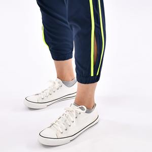 Señoras cintura alta abertura lateral azul marino mujer impreso Unisex pantalones de chándal personalizado chándal Jogger pantalón para mujer - Product Image 5