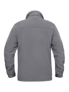 Vente en gros de vestes d'extérieur streetwear 100% polyester pour hommes, veste polaire à col montant avec fermeture à glissière, vêtements de travail - Product Image 2