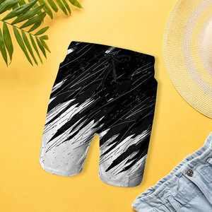 Pantalones Cortos Deportivos de Verano para Hombre de Alta Calidad, Casuales, con Estampado Digital, Transpirables, 100% Algodón, de Secado Rápido, con Decoración de Patrones - Product Image 1