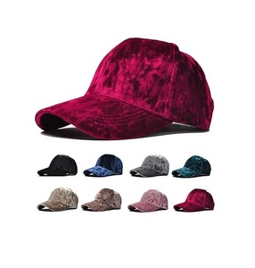 Wholesale Custom Luxury <b>Plain</b> Velvet <b>Caps</b> 5 Panel Outdoor Casual Sportswear Adjustable Stylish Velvet <b>Caps</b> - Product Image 6