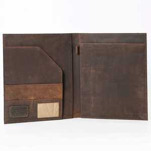 Cartera de Piel Auténtica Hecha a Mano con Patrón de Estrella, Planificador de Piel de Vaca y Cuero Auténtico, Floral Occidental - Product Image 2